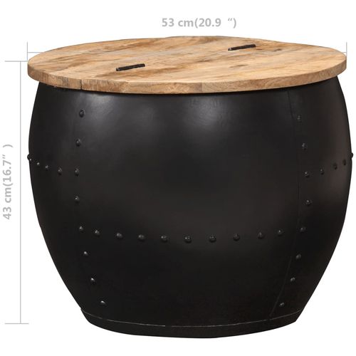 Stolić za kavu okrugli 53 x 43 cm od masivnog drva manga slika 44