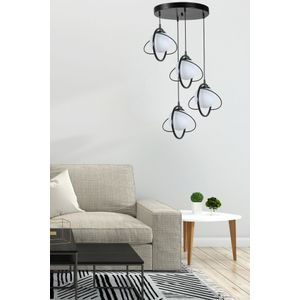 Nepal 4 Lü Tepsili Siyah Beyaz Camlı Sarkıt Black
White Chandelier