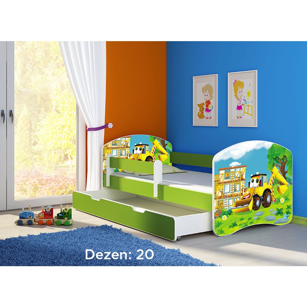ACMA Dječiji krevet Acma II sa ladicom Green - 180x80cm - Dezen 20 slika 2