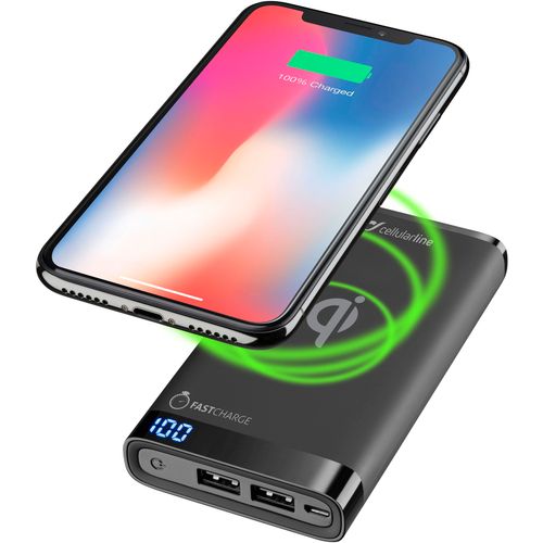 Cellularline prijenosni punjač Manta 8.000 mAh Wireless crna slika 1