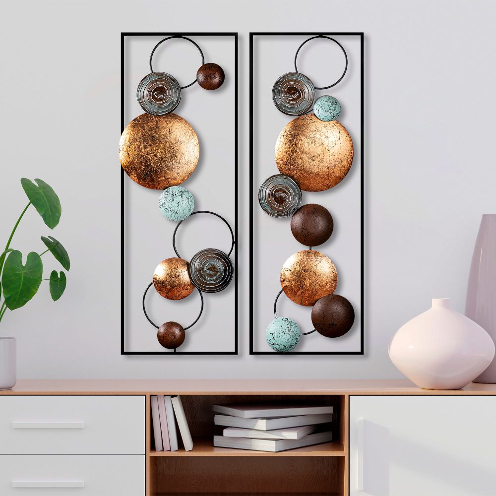 Decorative metal wall accessory Textured - 9, colour: multicolor slika 1