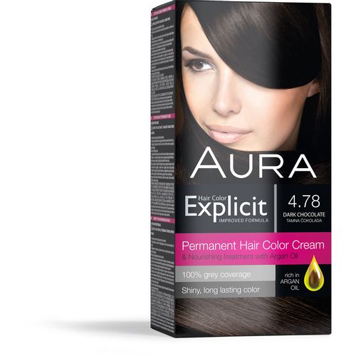 AURA Explicit farba za kosu 4.78 Tamna čokolada slika 1