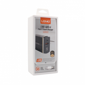 Kucni punjac LDNIO A2502C Quick Charge 3.0 PD+USB 5V 3A sa micro USB kablom crni