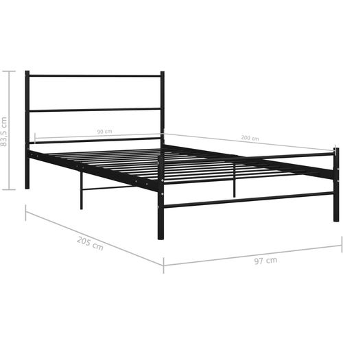 Okvir za krevet crni metalni 90 x 200 cm slika 7