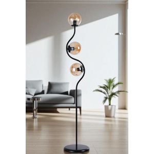 Opviq Podna lampa 029, med, crna