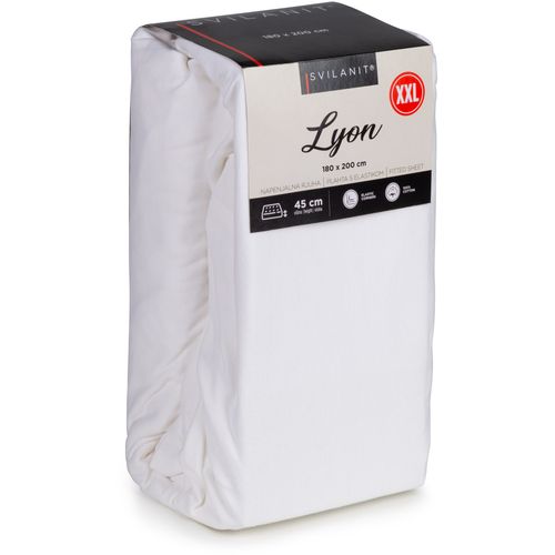 Pamučna plahta s gumicom Svilanit Lyon XXL white 160x200 cm slika 1