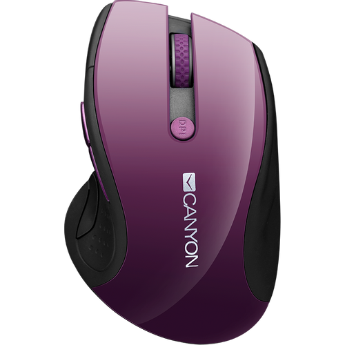 CANYON 2.4Ghz wireless mouse, optical tracking - blue LED, 6 buttons, DPI 1000/1200/1600, Purple pearl glossy slika 1