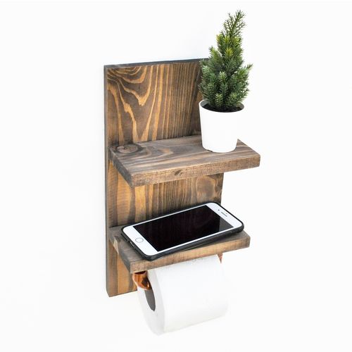 COP054 Walnut Decorative Wooden Wall Shelf slika 4