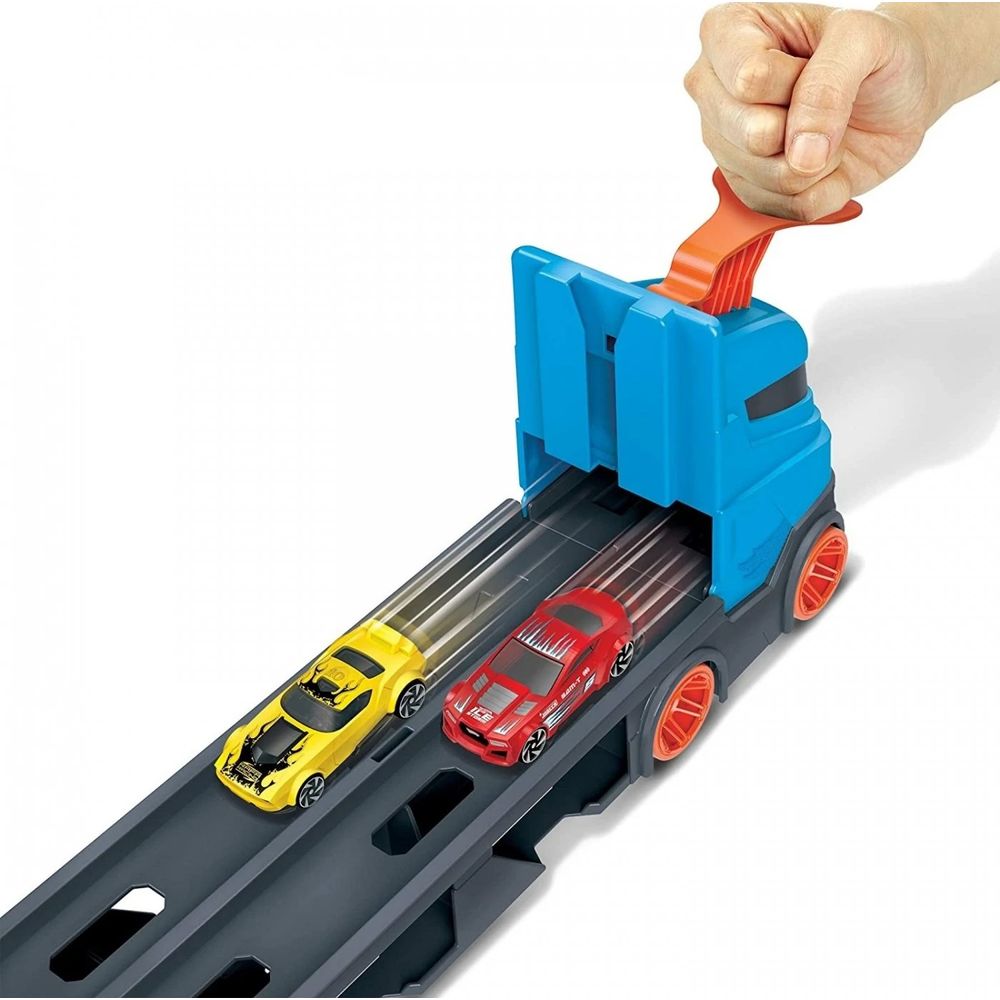Hot Wheels City Speedway Hauler - Kamion staza sa tri autića slika 6