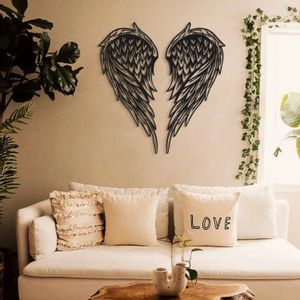 Angel Wings - APT240MS Black Decorative Metal Wall Accessory