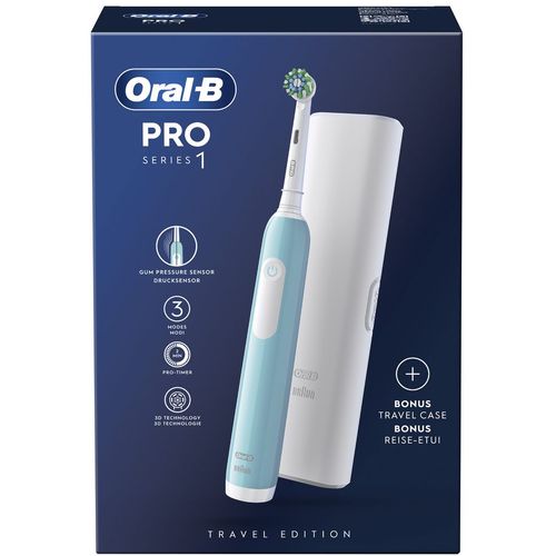 Oral-B električna četkica  PRO 1 CARIBBEAN BLUE + putna torbica slika 3