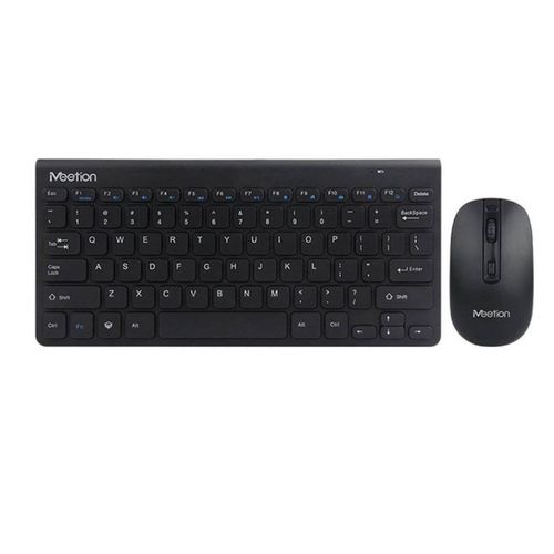 MEETION MINI4000 SET 2U1, BEŽIČNA 2.4GHZ SILENT Tastatura + BEŽ.Miš, CRNI slika 1