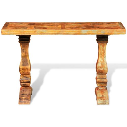 Konzolni stol od masivnog obnovljenog drva slika 12