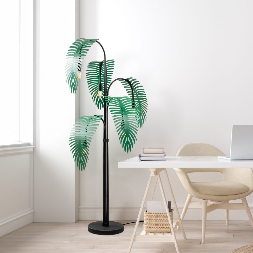Palm 13920 - Crna, Zelena Crna Zelena Podna Lampa slika 3