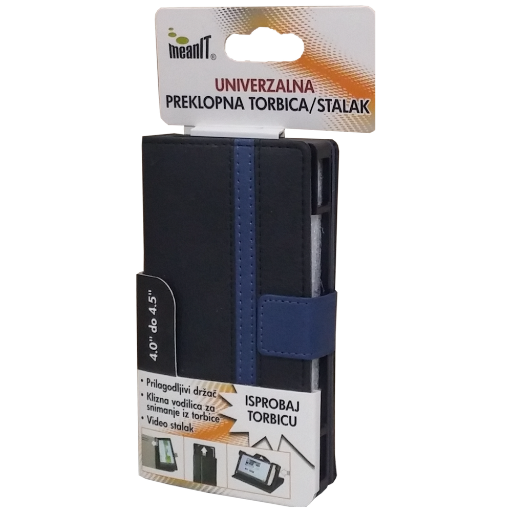 MeanIT Torbica/stalak, univerzalna, preklopna, 4-4.5",crno/plava - TUS1 slika 1