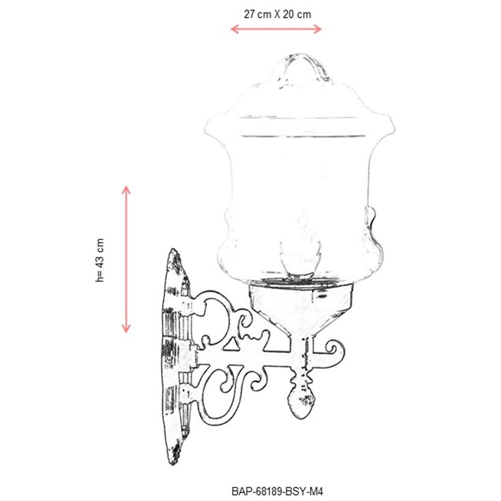 BAP-68189-BSY-M4 Crna Spoljna Zidna Lampa slika 3