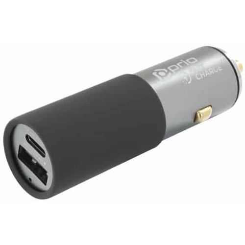 Prio auto punjač za brzo punjenje 100 W PD (USB C) + 22,5 W (USB A) crni slika 4