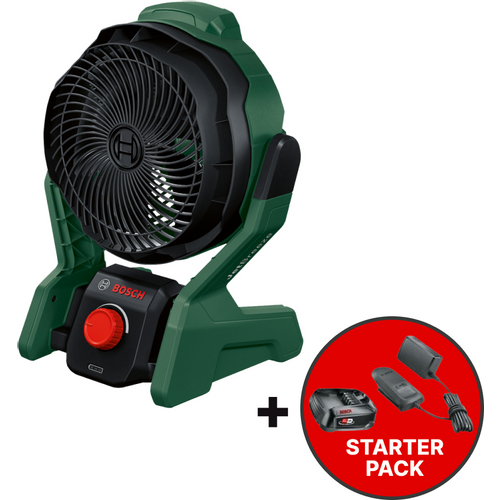 Bosch akumulatorski ventilator UniversalFan 18V-1000 - solo alat  + Starter Set 18V Alliance – baterija PBA 18V 2,5 Ah + punjač AL 18V-20 W slika 1