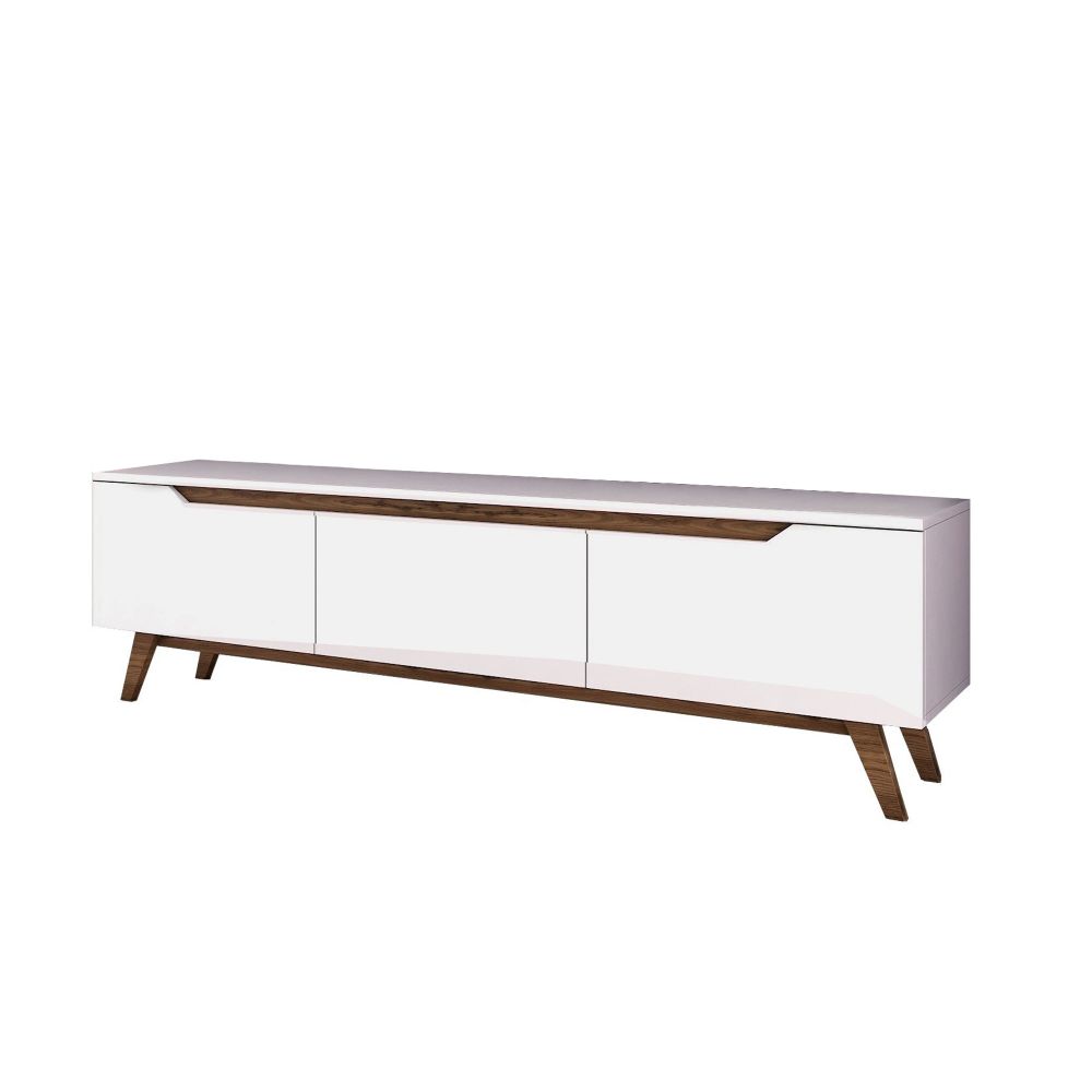 TV stalak D1 - 794 bijeli s orahovim detaljima slika 10