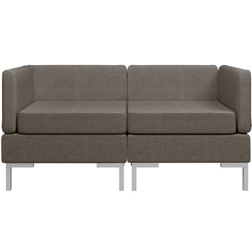 2-dijelni set sofa od tkanine smeđe-sivi slika 16