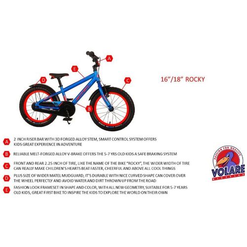 Dječji bicikl Volare Rocky Prime 16" crno/plavi slika 2