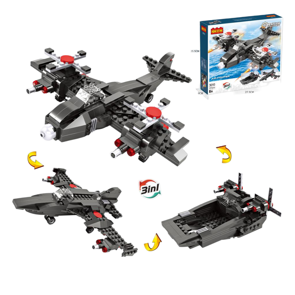 MKE669208 Cogo Kocke avion 3u1, 231kom slika 1