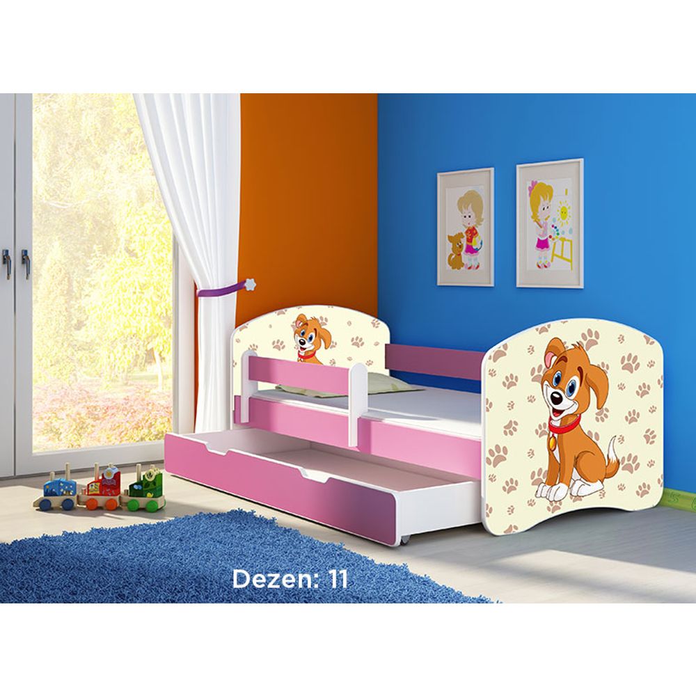 ACMA Dječiji krevet Acma II sa ladicom Pink - 140x70cm - Dezen 11 slika 2