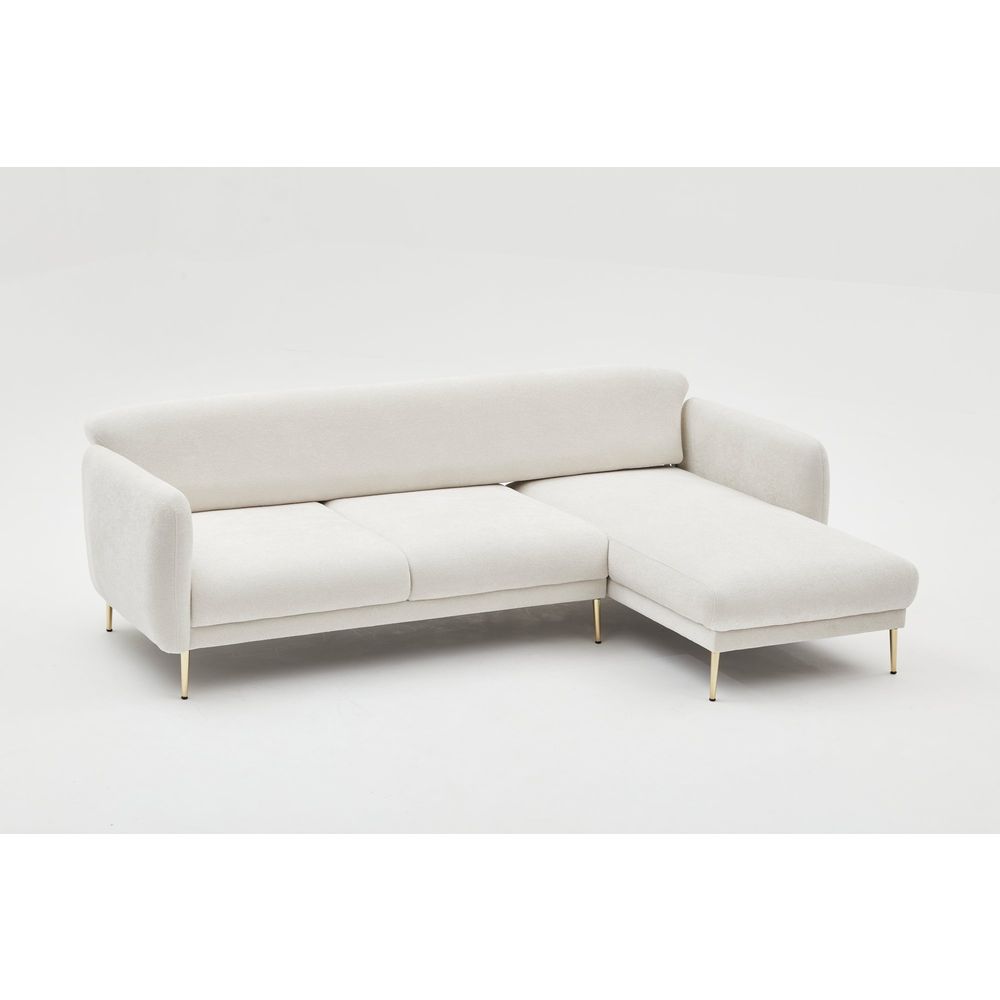 Simena Desni - Krem Zlatni Ugaoni Sofa-Krevet slika 10