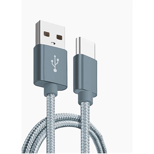 Xwave Kabl USB Tip C  muški na Tip A   muški  1.2M   3A, PVC tamno sivi pleteni slika 3