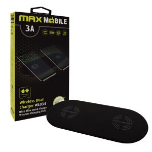 Maxmobile bežični punjač wl-034 dual qc quick charge 3a 15w crni