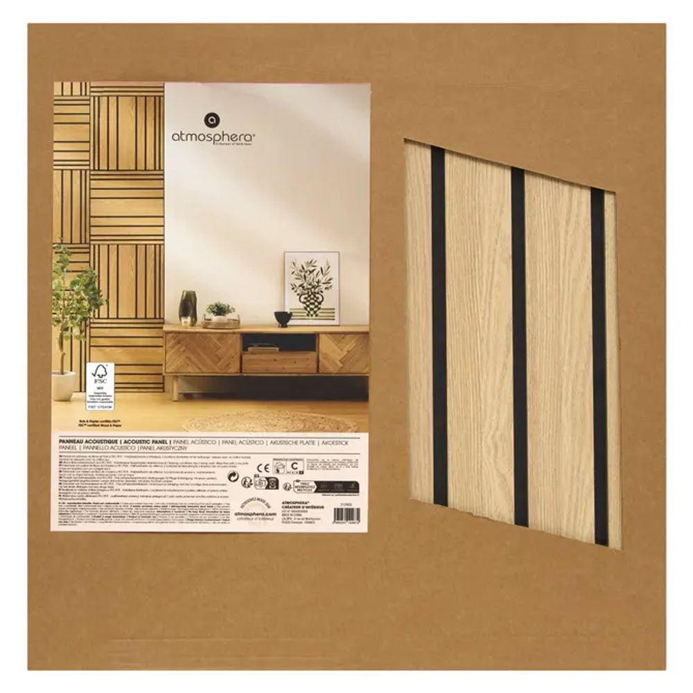Atmosphera dekorativni zidni panel colva large 60 x 60 cm light wood, mdf slika 3