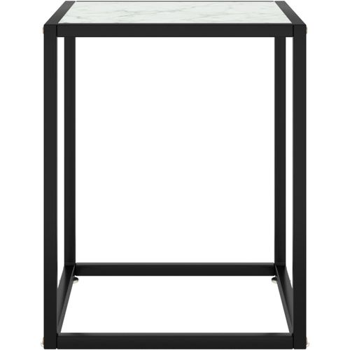 Stolić za kavu crni s bijelim mramornim staklom 40 x 40 x 50 cm slika 7