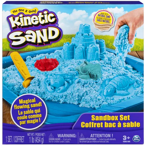Kinetički pijesak - pješčanik s priborom set za igru - plavi slika 1