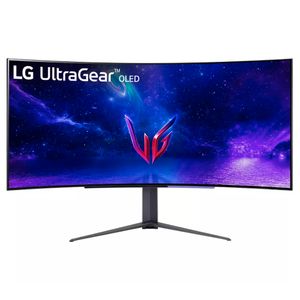 LG 45GR95QE-B 44.5" Curved UltraGear OLED WQHD 3440x1440@240Hz Gaming, 21:9, 1500000:1, 0.03ms, 200 cd/m², 178º/178º, HDR 10, FreeSync Premium, G-SYNC Compatible, 2 HDMI, 1 DP 1.4, 1xUSB Upstream Port/2xUSB Downstream, VESA 100x100mm,Height,Tilt,Swivel,Black,3yw