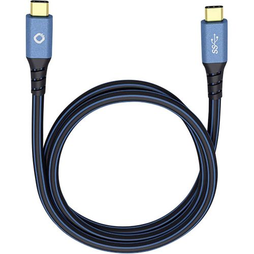 USB 3.0  [1x muški konektor USB-C® - 1x muški konektor USB-C®] 1.00 m plava boja pozlaćeni kontakti Oehlbach USB Plus CC slika 1