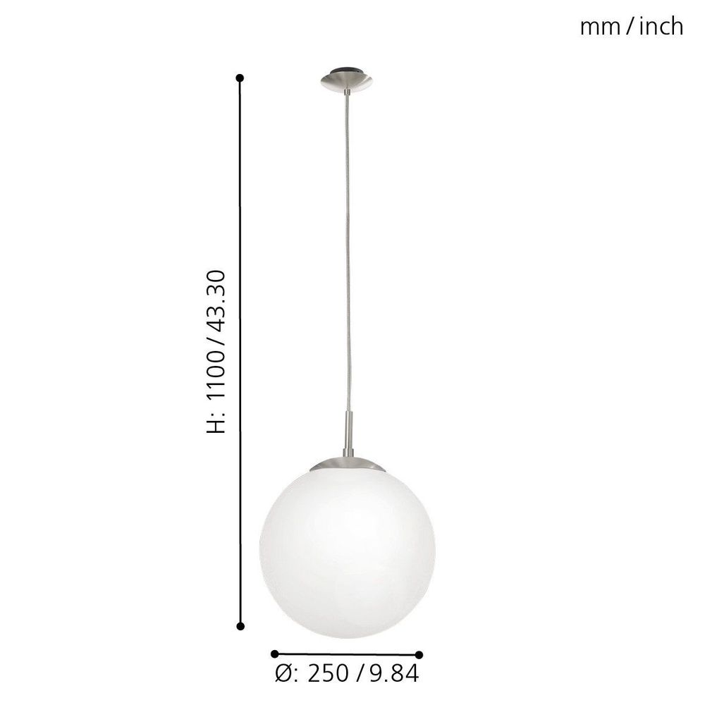 Eglo Rondo visilica/1 e27 ¤250  nikl-mat-opal  slika 4
