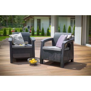Keter set fotelja (x2) CORFU, siva boja, 75 x 70 x 79 cm