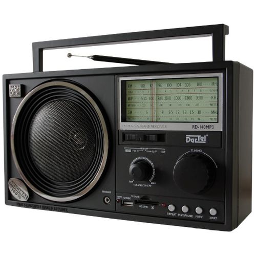 Dartel radio FM, MW, SW, analogni, AC ili klasične baterije, crni RD-140MP3 slika 1