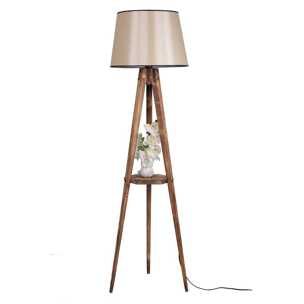 Sehbalı Tripod Yanık Lambader Pramit 15-3 Abajurlu Brown Floor Lamp slika 2