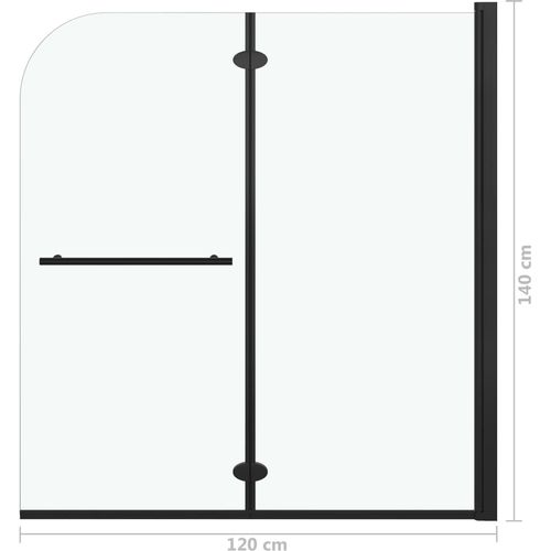 Sklopiva vrata za tuš-kabinu s 2 ploče ESG 120 x 140 cm crna slika 21