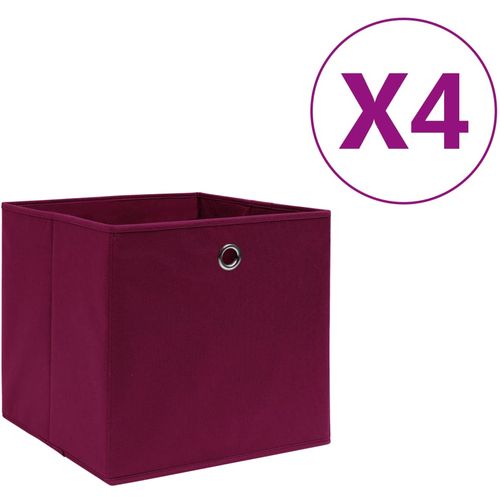 Kutije za pohranu od netkane tkanine 4 kom 28x28x28 cm crvene slika 10