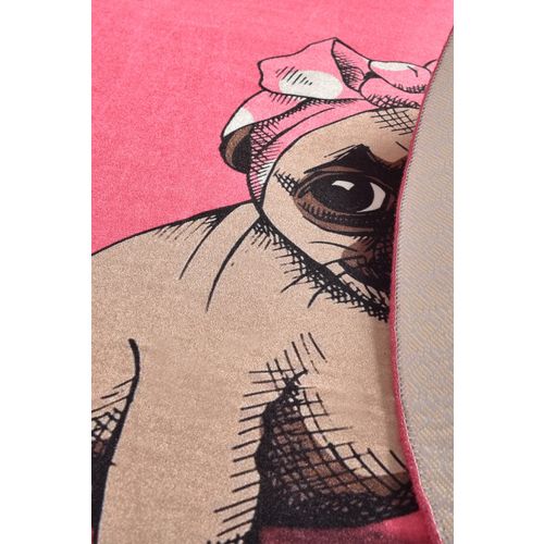 Colourful Cotton Prostirka kupaonska Pink Pug Djt (100 cm) slika 5