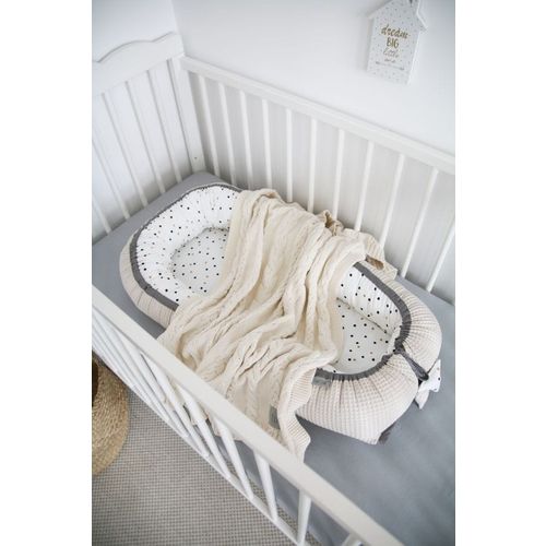 Gnijezdo za bebe 0-8m Cotton-waffel Confetti i bež slika 5