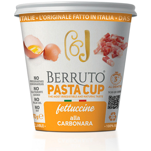 Berruto pasta cup, Fettucine alla Carbonara, 70g instant tjestenina slika 1