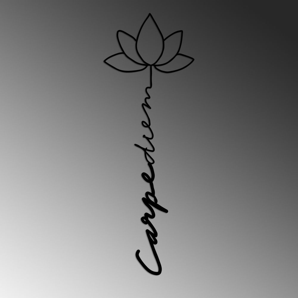 Decorative metal wall accessory Carpe Diem 4, colour: black slika 5