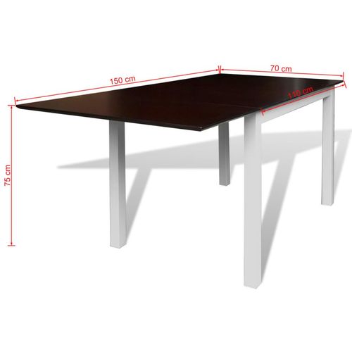 7-dijelni blagovaonski set s produžetkom za stol smeđe-bijeli slika 17