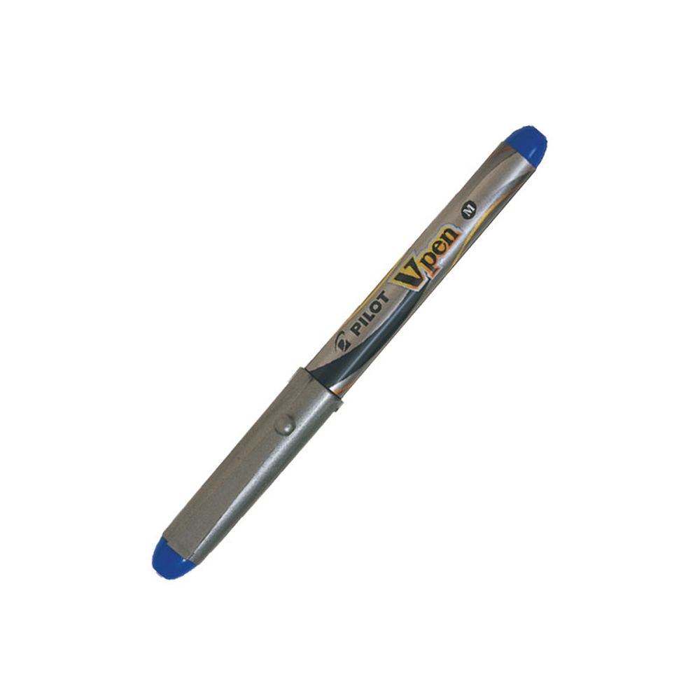 NALIV PERO PILOT V PEN SILVER MEDIUM PLAVO slika 1
