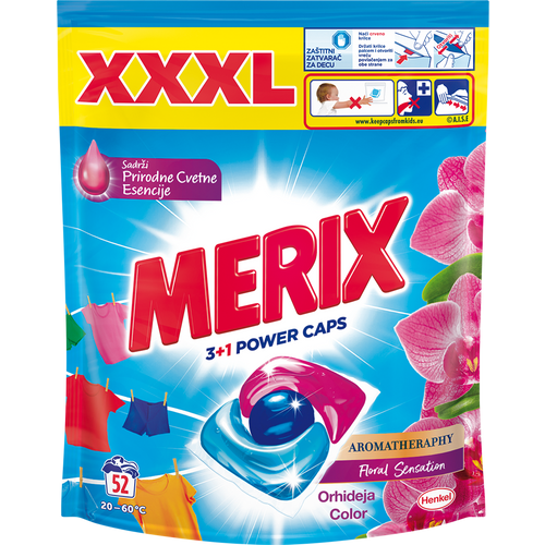 Merix  3+1 Kapsule za veš Power Orhideja i ulje makadamije Color, 52kom XXL slika 1