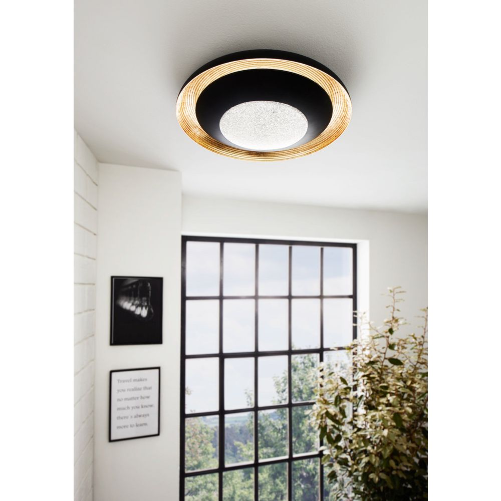 Eglo Canicosa 2 Plafonjera - LED, 24,5W, 3000lm, Promjer 495mm, Dimabilna, Crno/Zlatna slika 2