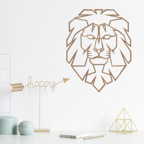 Wallity Metalna zidna dekoracija, Lion - Copper slika 1